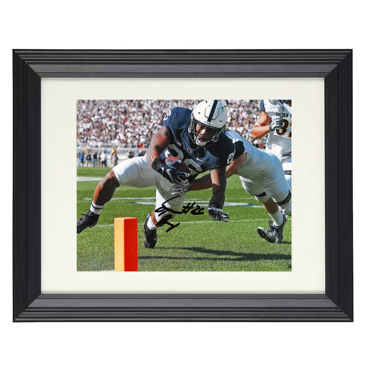 Penn State Football Saquon Barkley Goal Line Dive 8x10 black beveled frame college football wall art