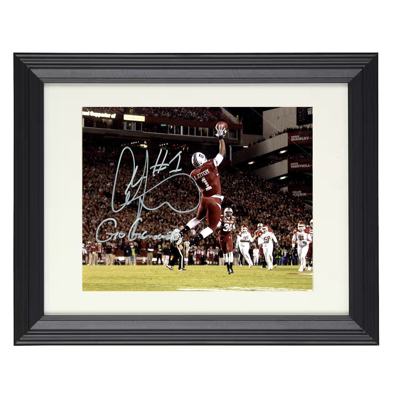 South Carolina Alshon Jeffery Aerial Touchdown Grab 8x10 black beveled frame college football wall art
