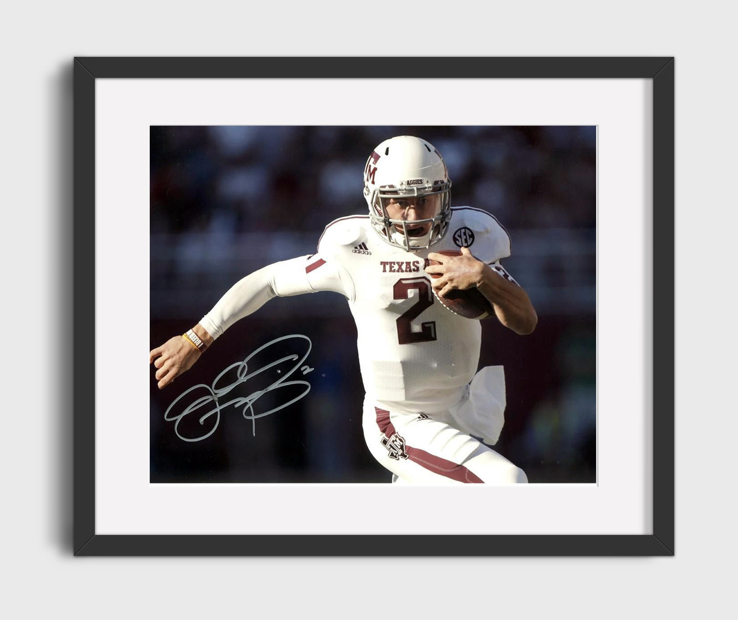 Texas AandM Football - Johnny Manziel Edge Breakaway Scramble 8x10 Gallery Frame college football wall art