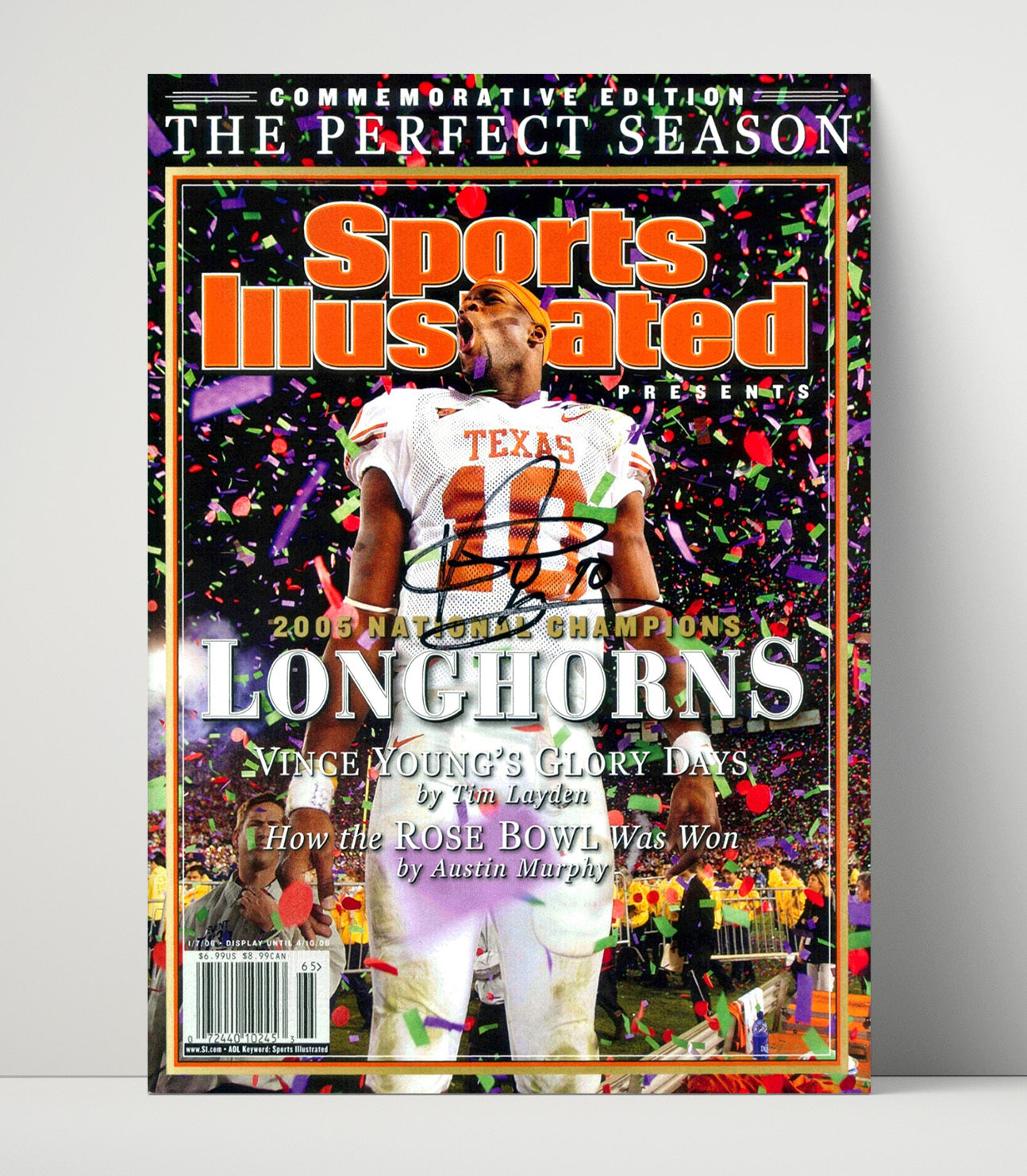 Texas Football Vince Young National Championship Celebration SI Cover 2005 College Football 16x20 Unframed Print wall art print – College Football decor