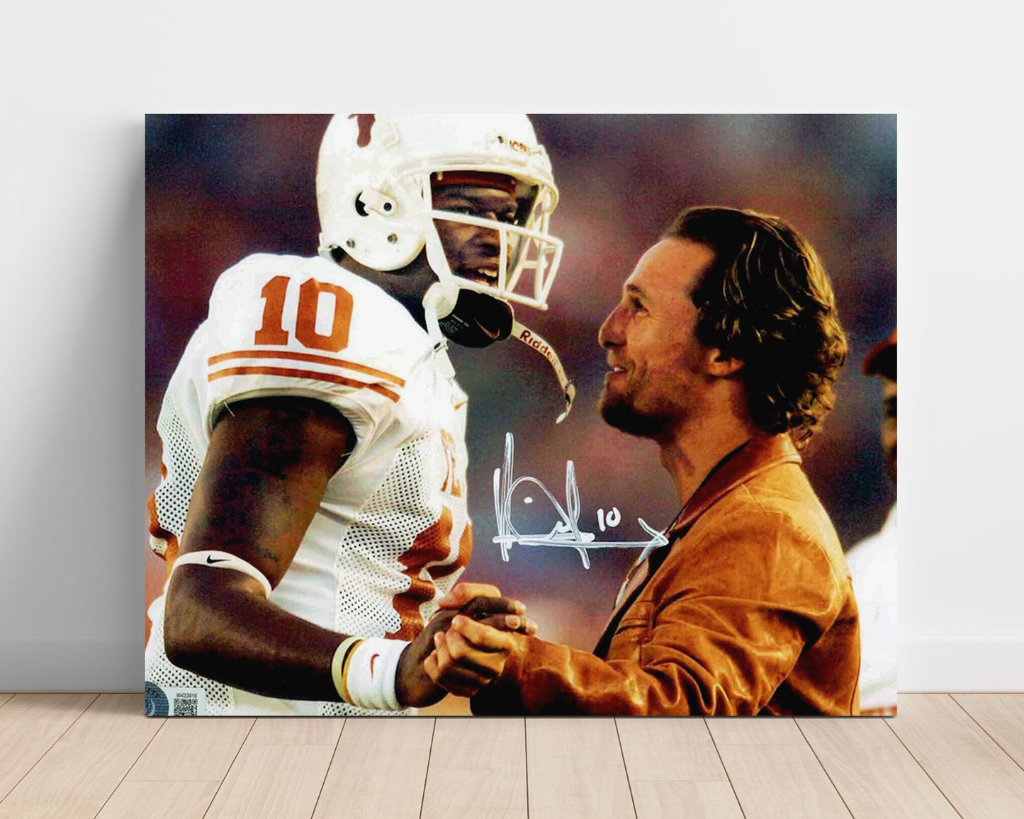 Texas Football Vince Young Sideline Moment with Matthew McConaughey College Football Wall Art 16x20 Unframed Print wall art print – College Football decor