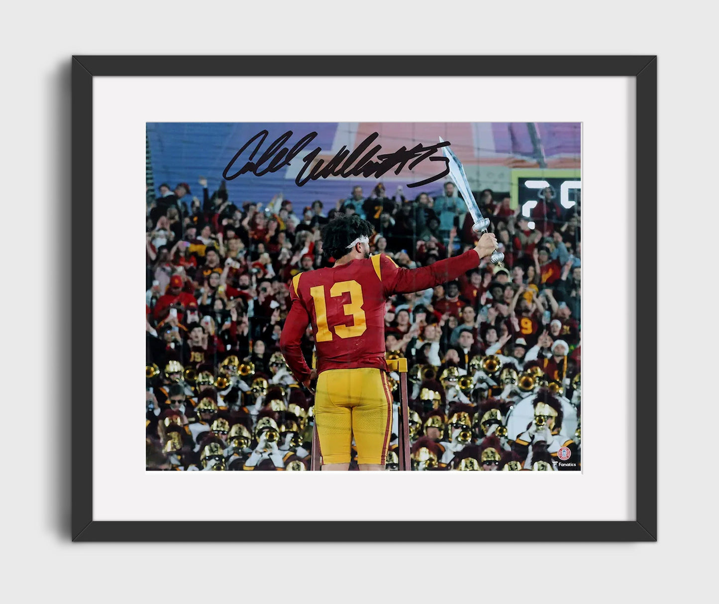 USC Football - Caleb Williams Sword Celebration Band Leadership Moment 8x10 Gallery Frame college football wall art