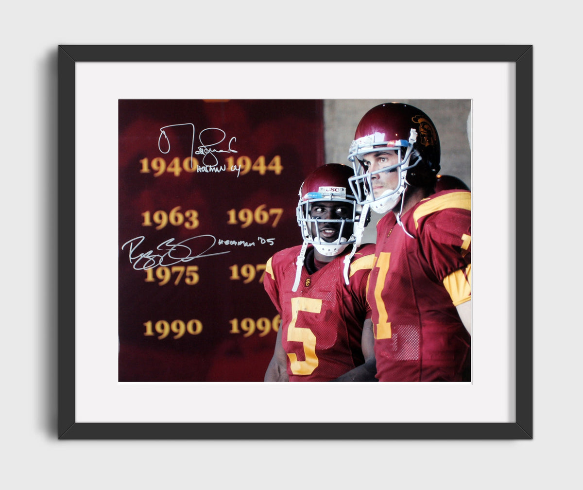 USC Football - Leinart and Bush Heisman Duo Sideline Legacy 8x10 Gallery Frame college football wall art