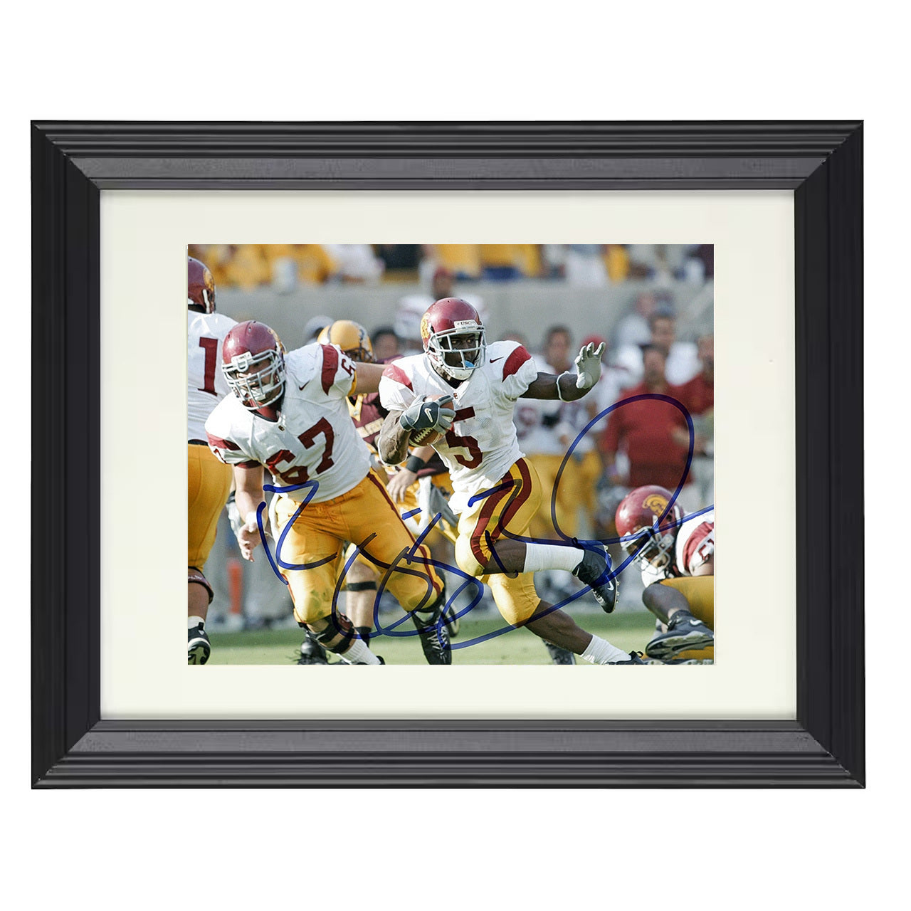 USC Football Reggie Bush Explosive Open Field Breakaway 8x10 black beveled frame college football wall art