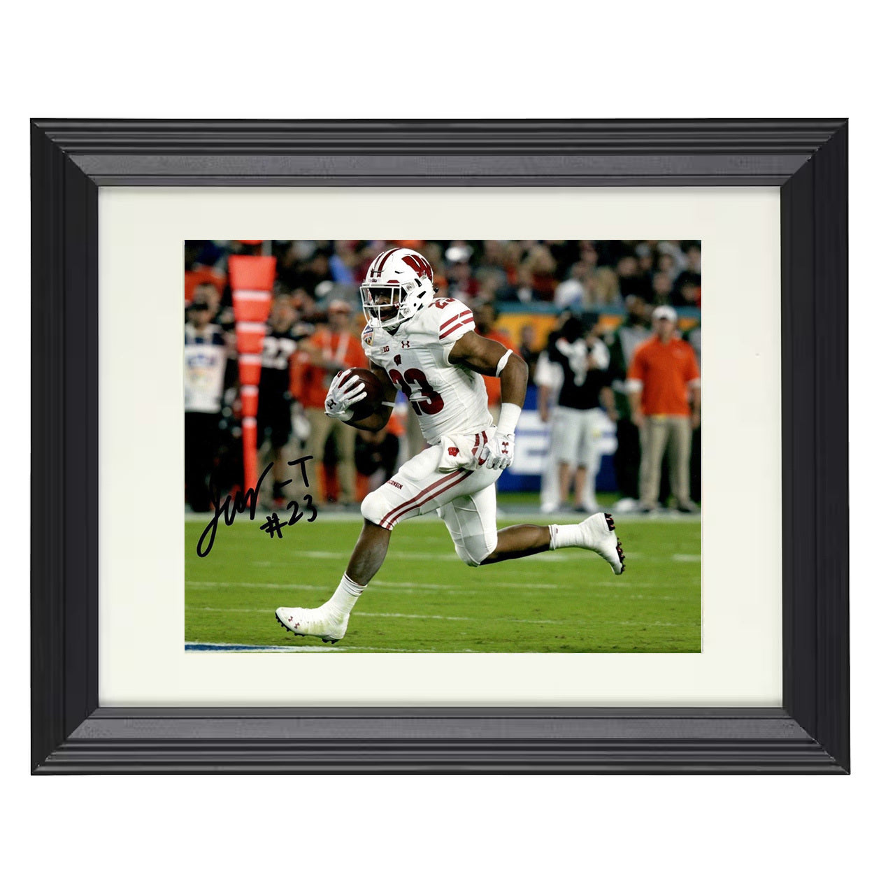Wisconsin Jonathan Taylor Explosive Breakaway Speed 8x10 black beveled frame college football wall art