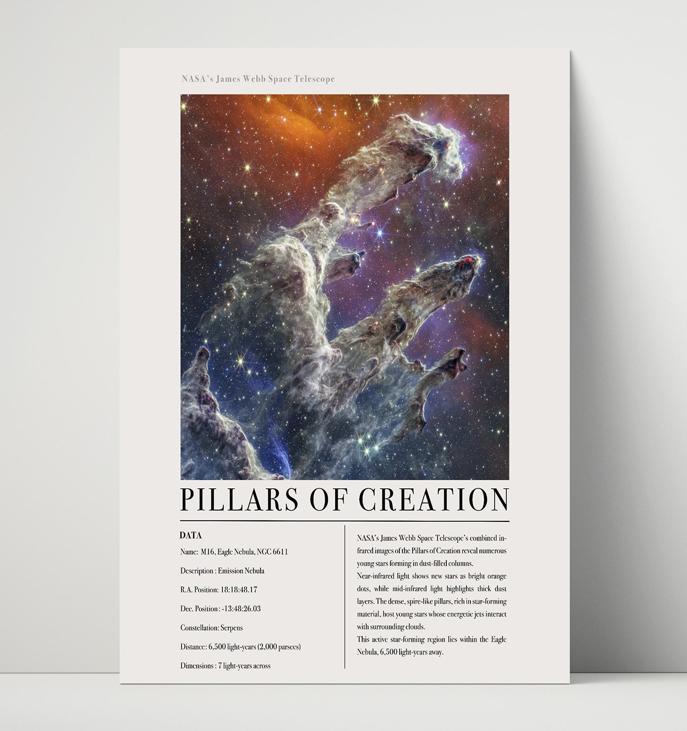 Constellation Print - Chamaeleon - James Webb Telescope Chamaeleon I Molecular C 16x20 Unframed Print constellation wall art print – Constellation Print decor