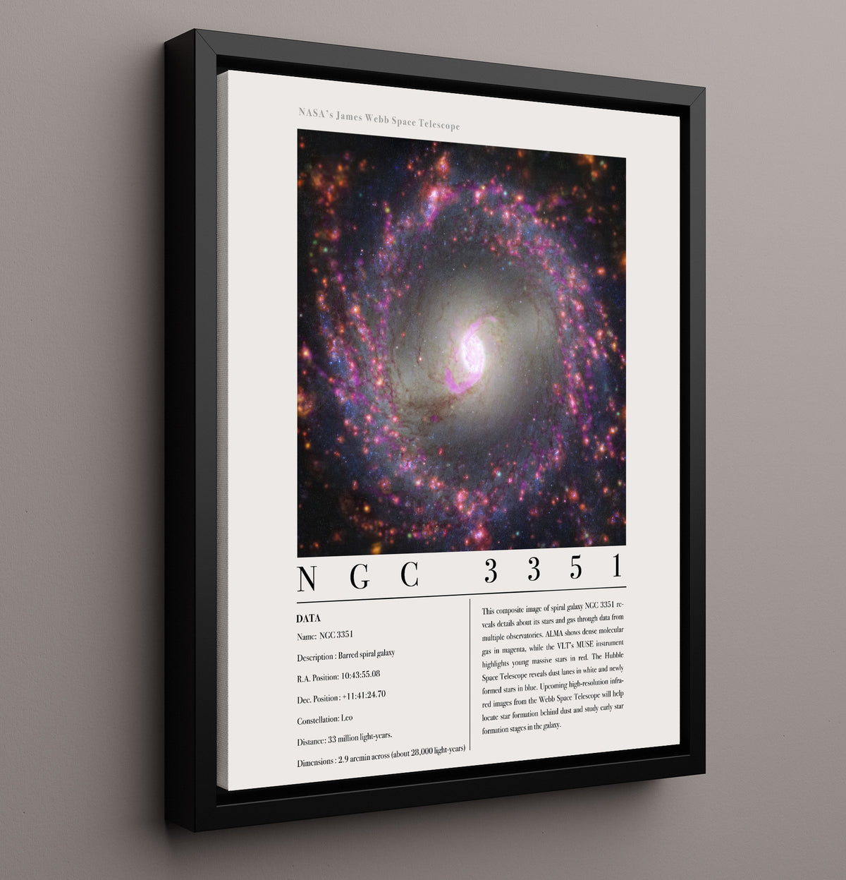 Milky Way Galactic Center - Sagittarius - James Webb - 16x20 Framed Canvas