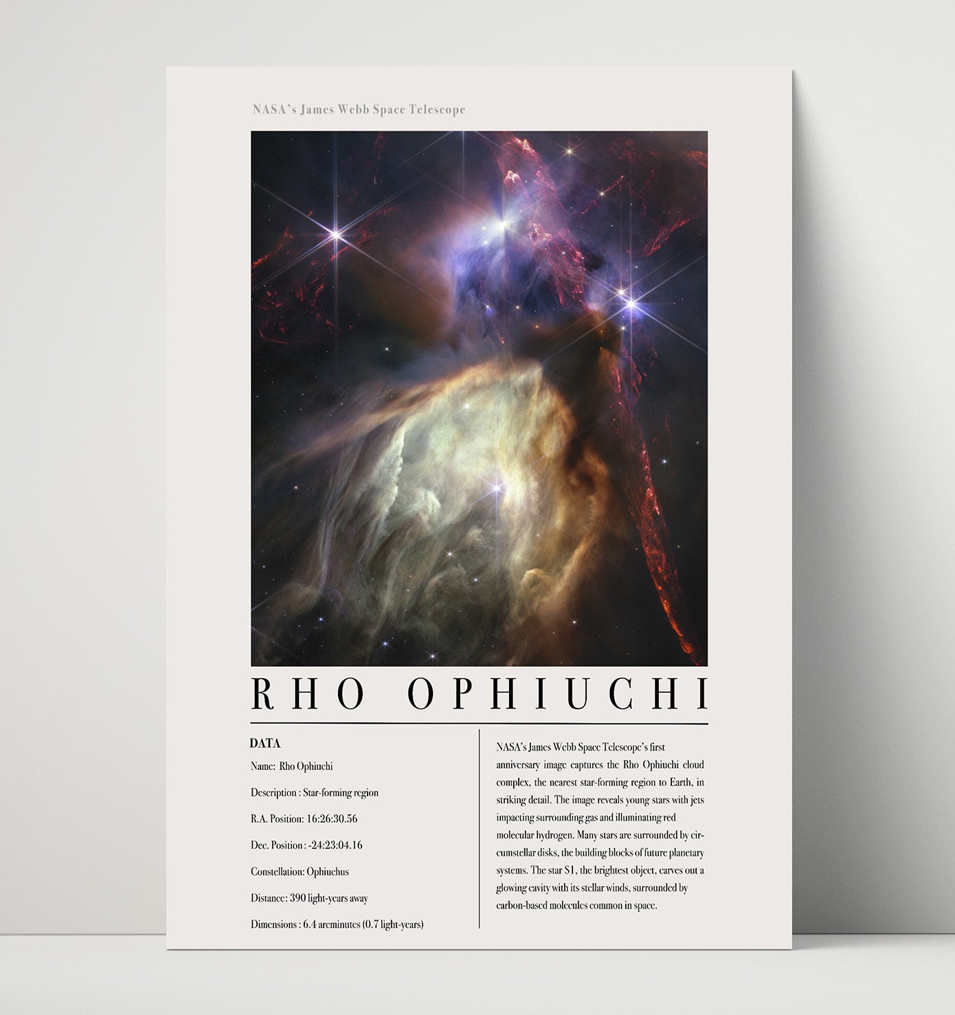 Constellation Print - Vela - James Webb Telescope Herbig - Haro 46 - 47 Protosta 16x20 Unframed Print constellation wall art print – Constellation Print decor