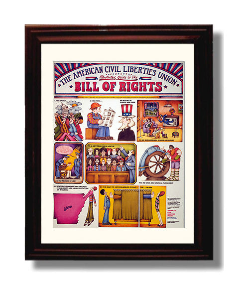 Bill of Rights Illustrated Guide - Counterculture - 8x10 Beveled Frame