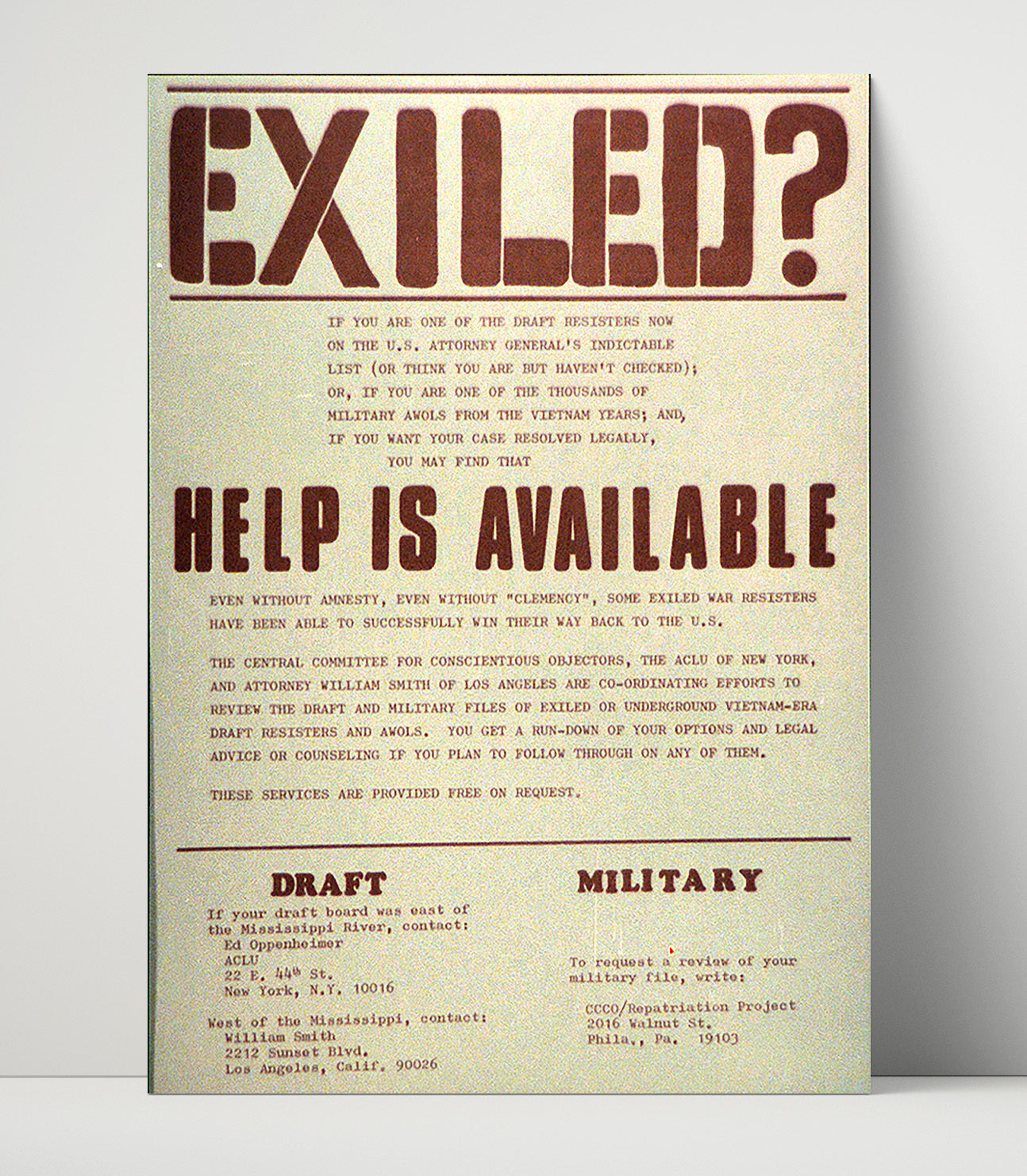 Exiled Help Is Available Counter Culture Wall Art 16x20 Unframed Print wall art print