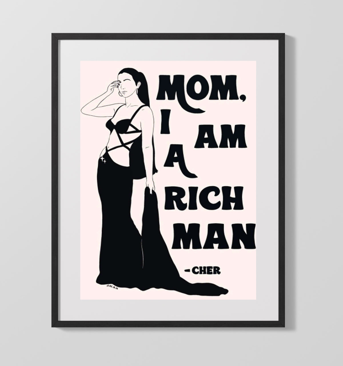 Mom I Am a Rich Man 16x20 Gallery Frame counterculture wall art