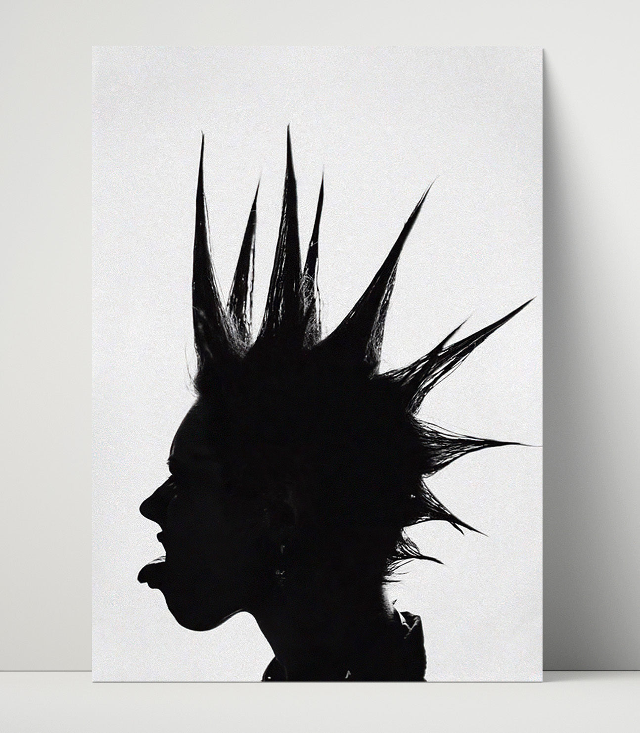 Punk Silhouette with Spiked Hair Counter Culture Wall Art 16x20 Unframed Print wall art print
