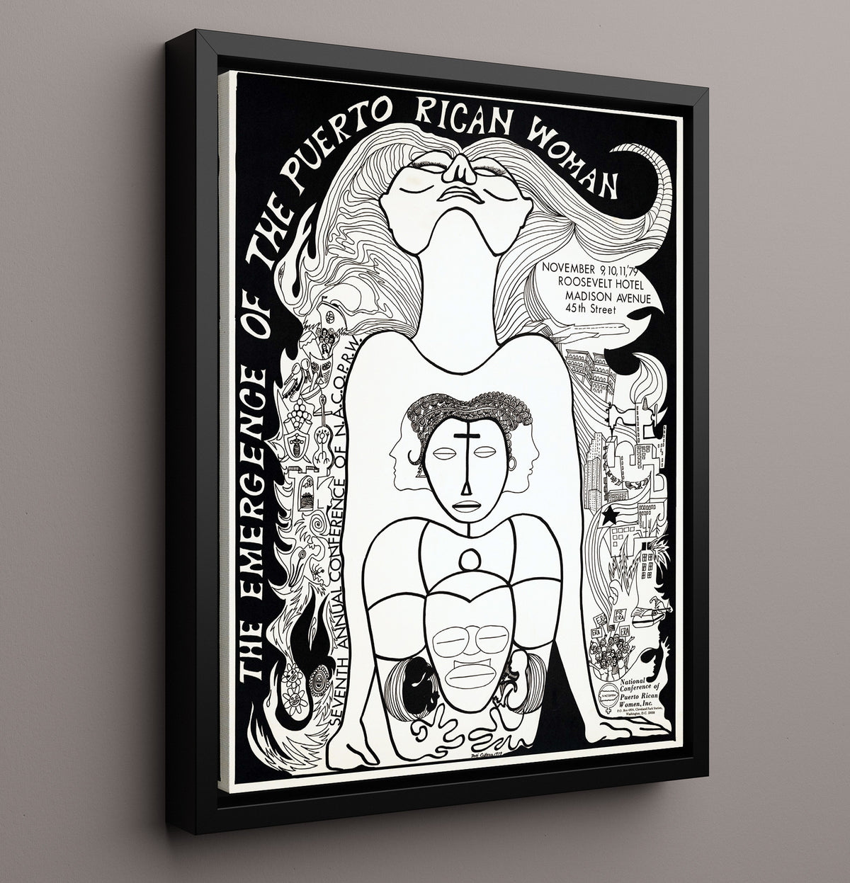 The Emergence of the Puerto Rican Woman - Counterculture - 16x20 Framed Canvas