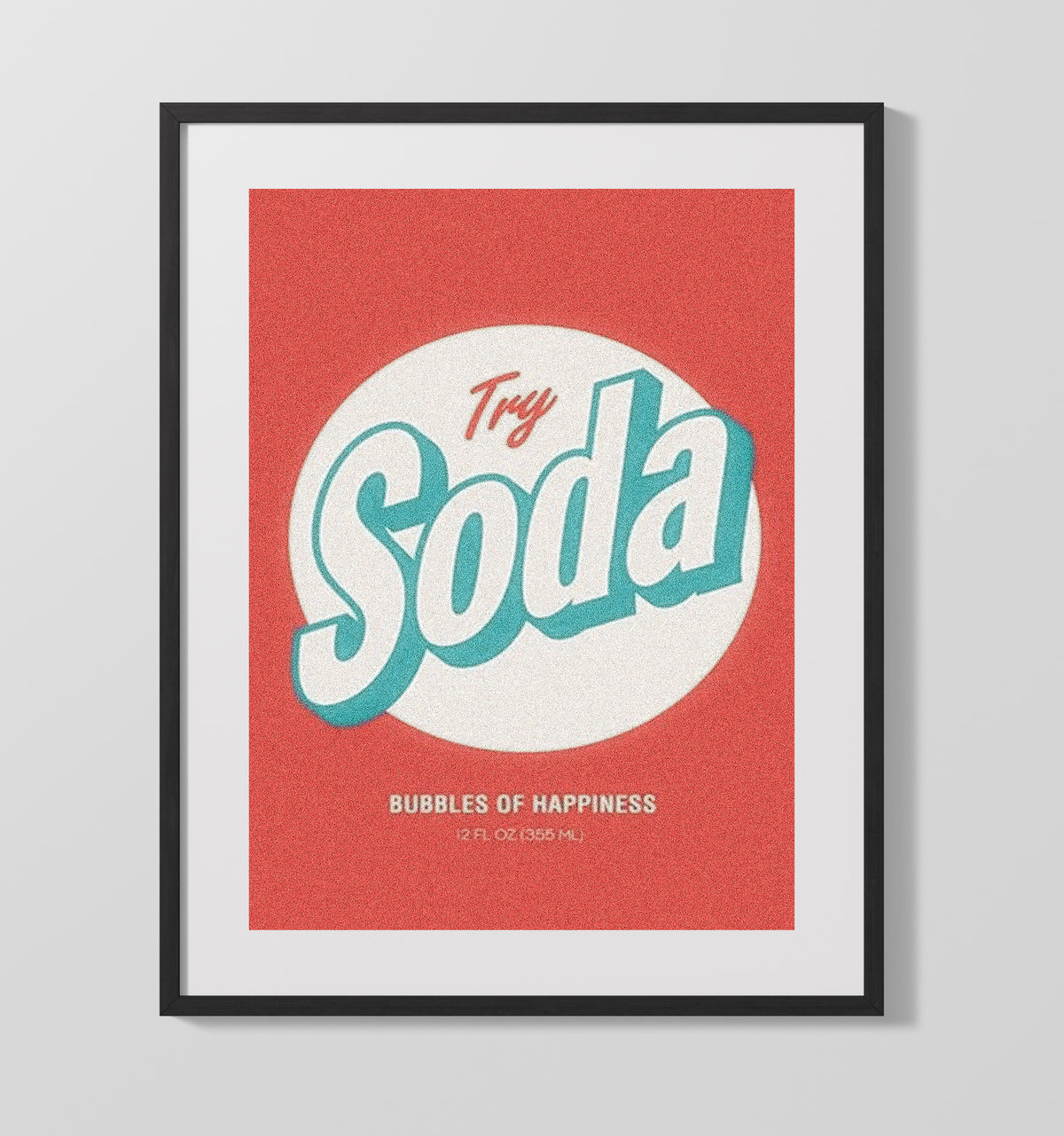 Try Soda Bubbles of Happiness 16x20 Gallery Frame counterculture wall art