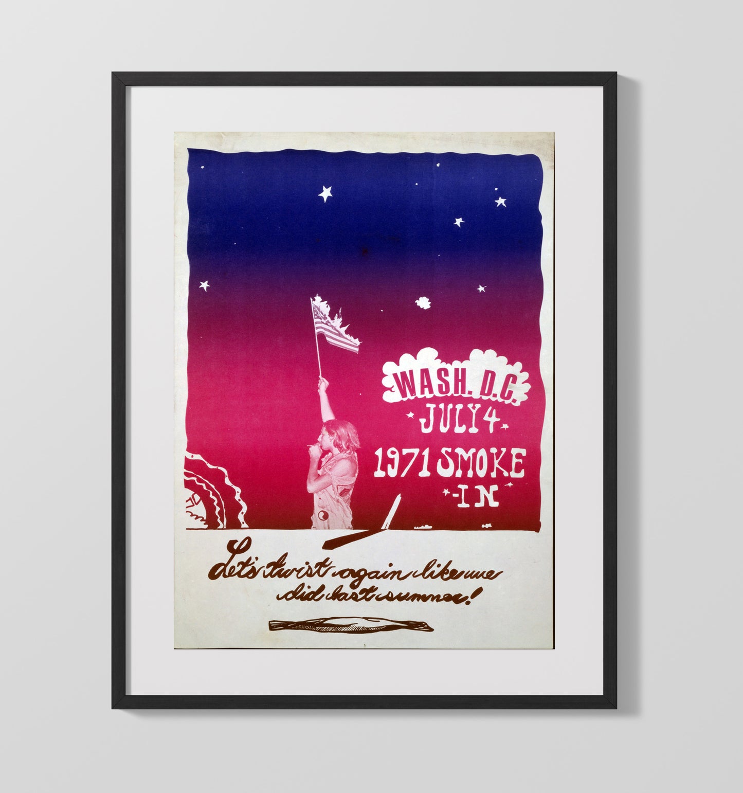 Washington, DC Smoke-In - 1971 16x20 Gallery Frame counterculture wall art