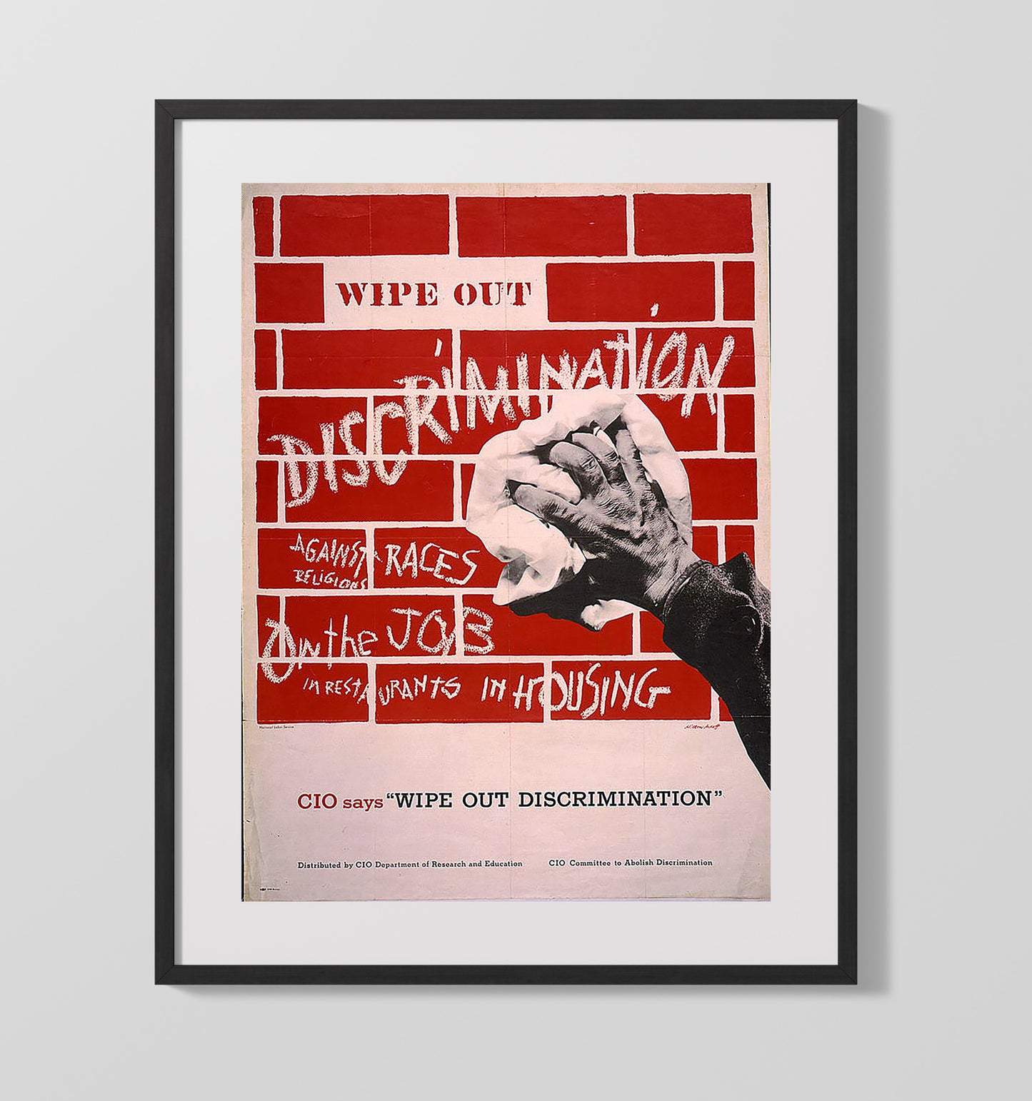 Wipe Out Discrimination 16x20 Gallery Frame counterculture wall art