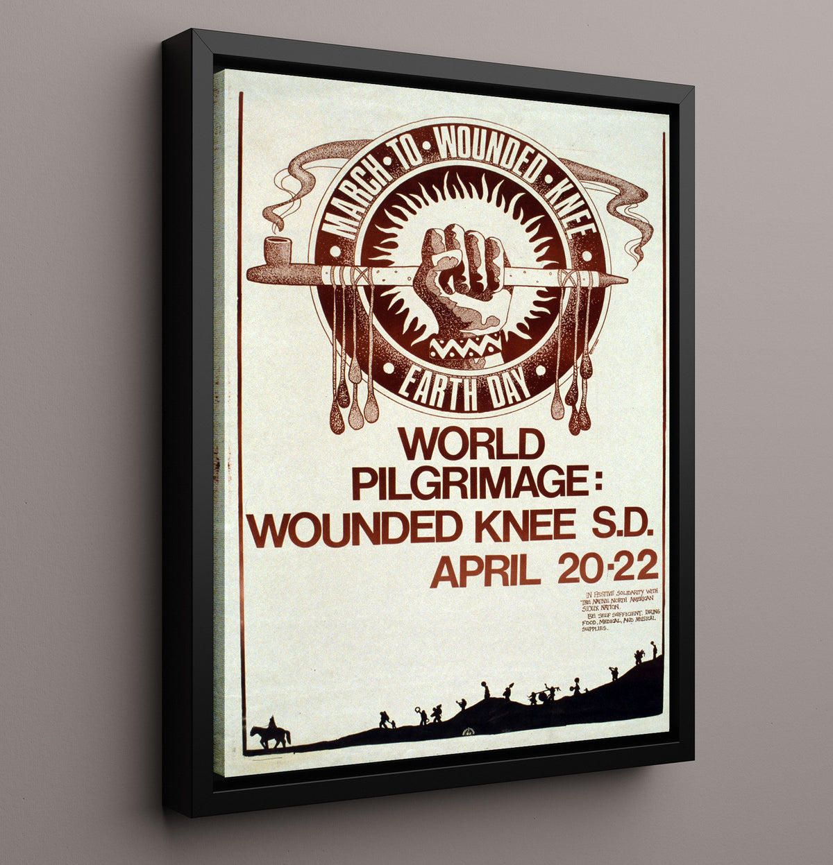 Wounded Knee Pilgrimage - Counterculture - 16x20 Framed Canvas