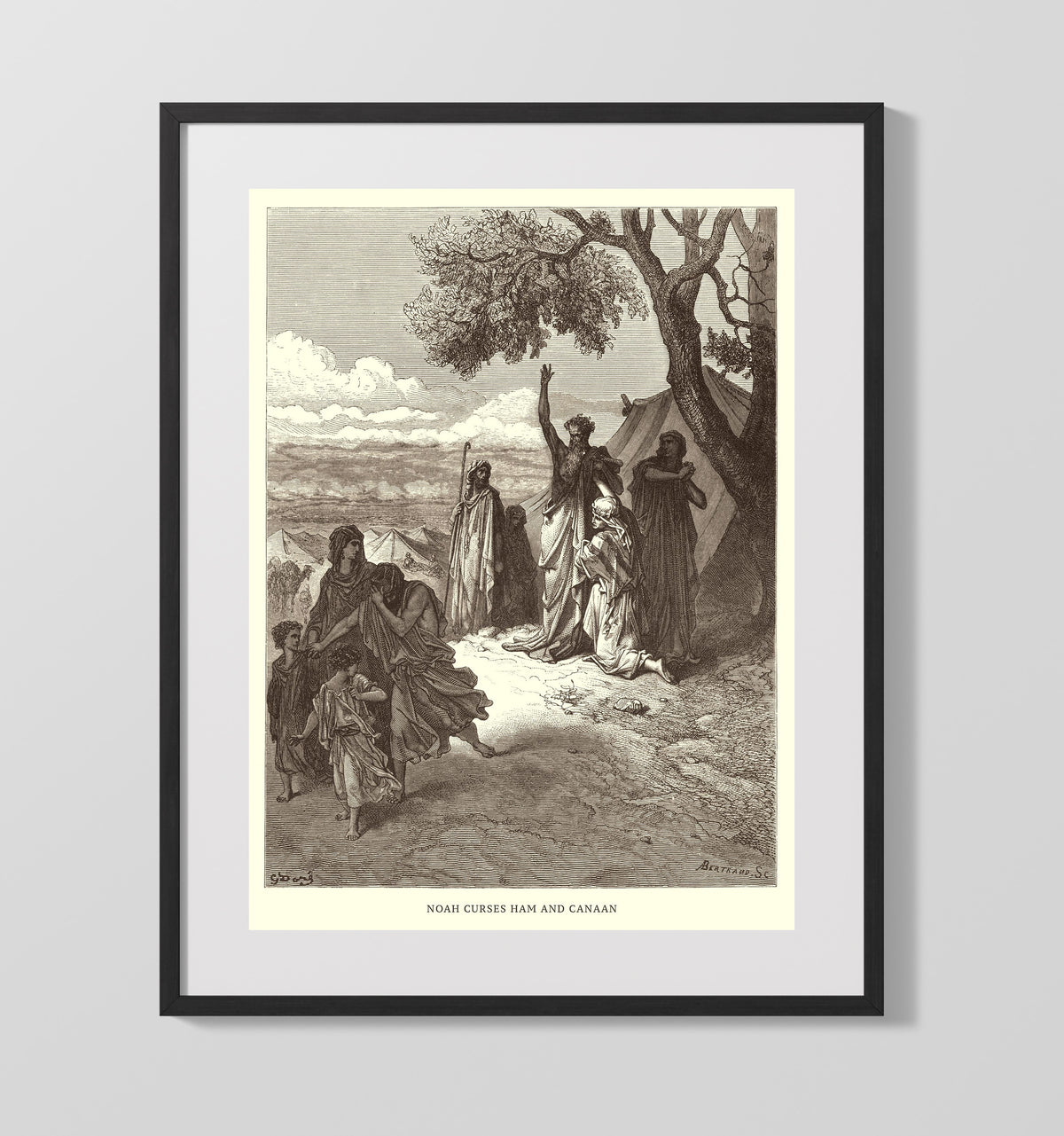 A Dove Is Sent Forth from the Ark Genesis 8:6-12 by Gustave Doré 16x20 Gallery Frame Bible illustration wall art