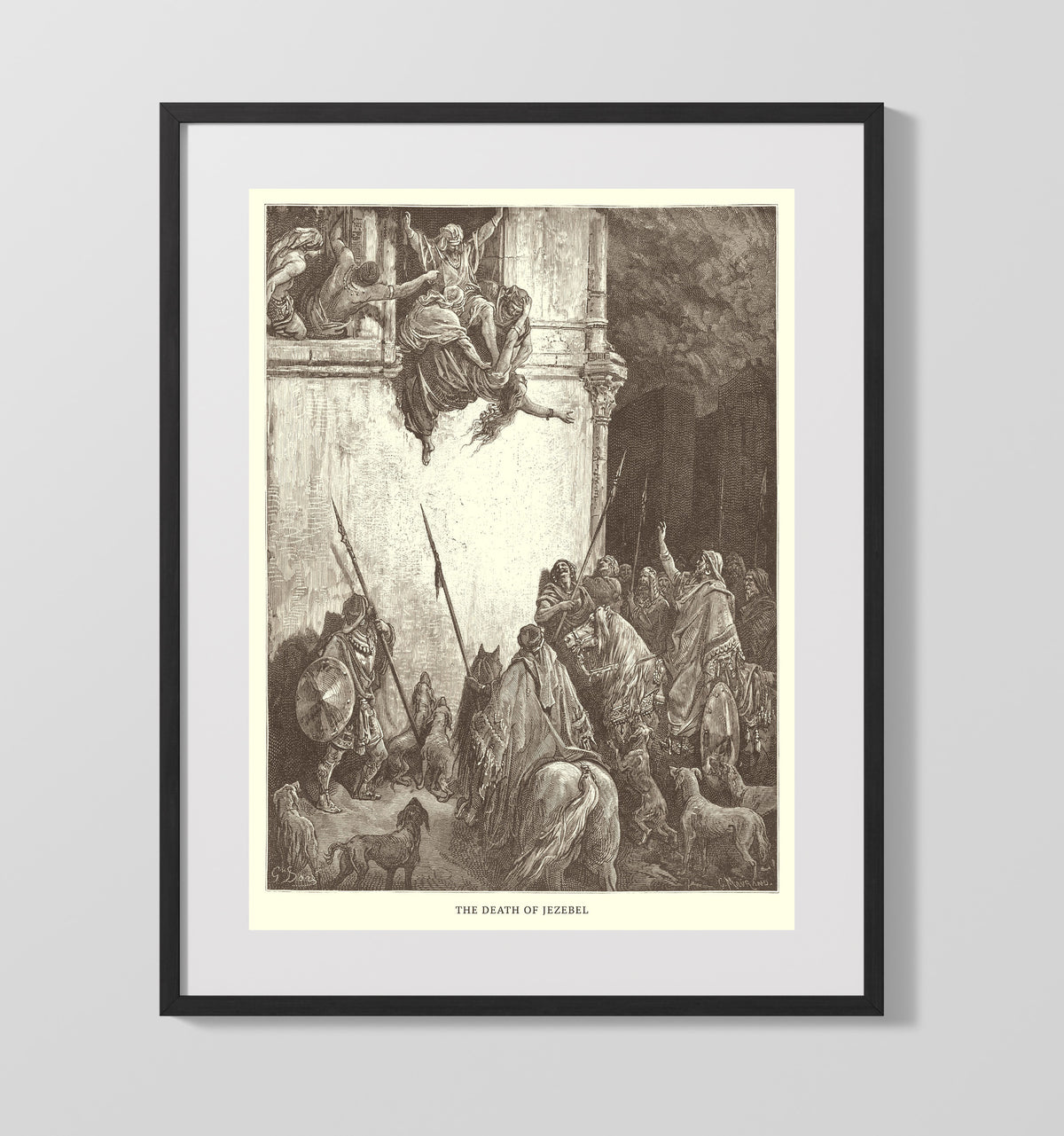 A Famine in Samaria 2 Kings 6:24-29 by Gustave Doré 16x20 Gallery Frame Bible illustration wall art
