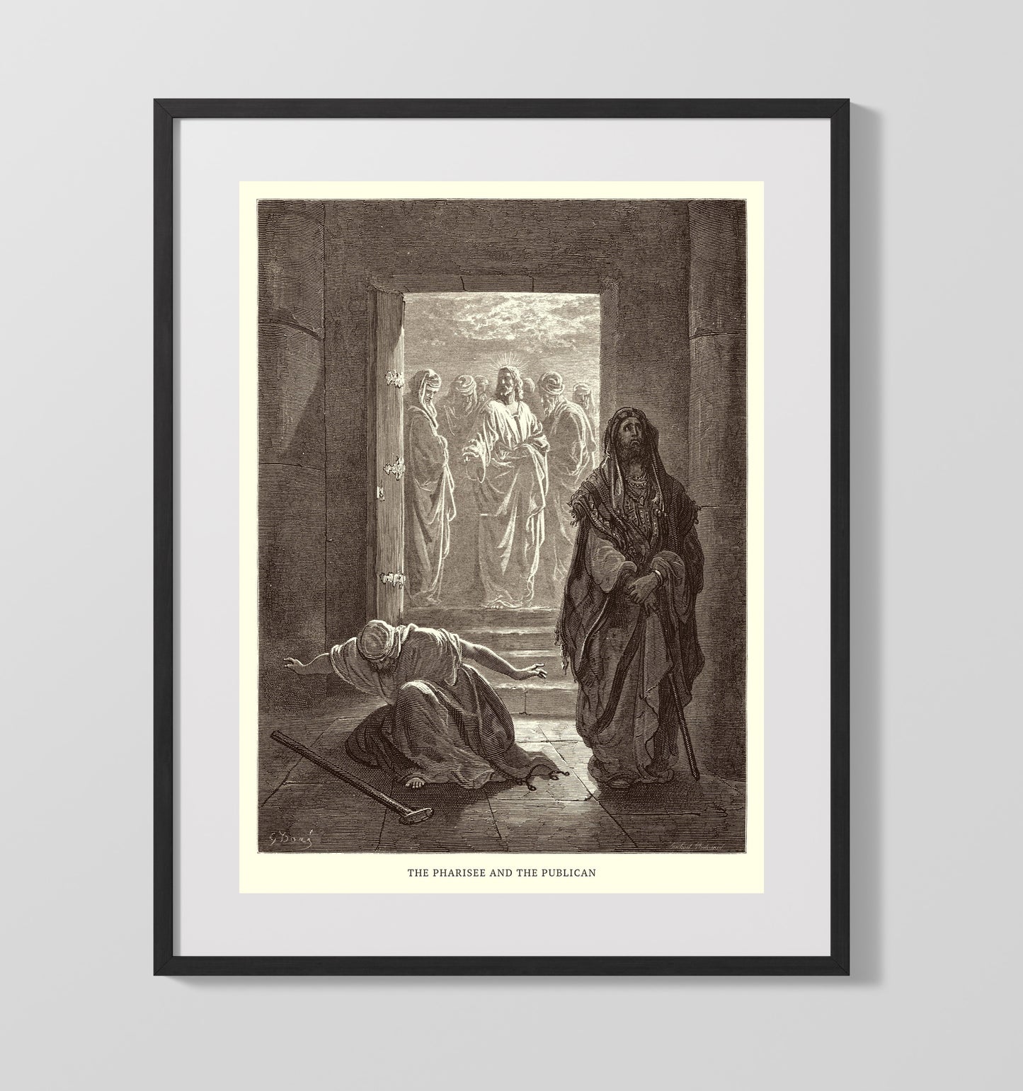 A Sinful Woman Repents Luke 7:36-50 by Gustave Doré 16x20 Gallery Frame Bible illustration wall art
