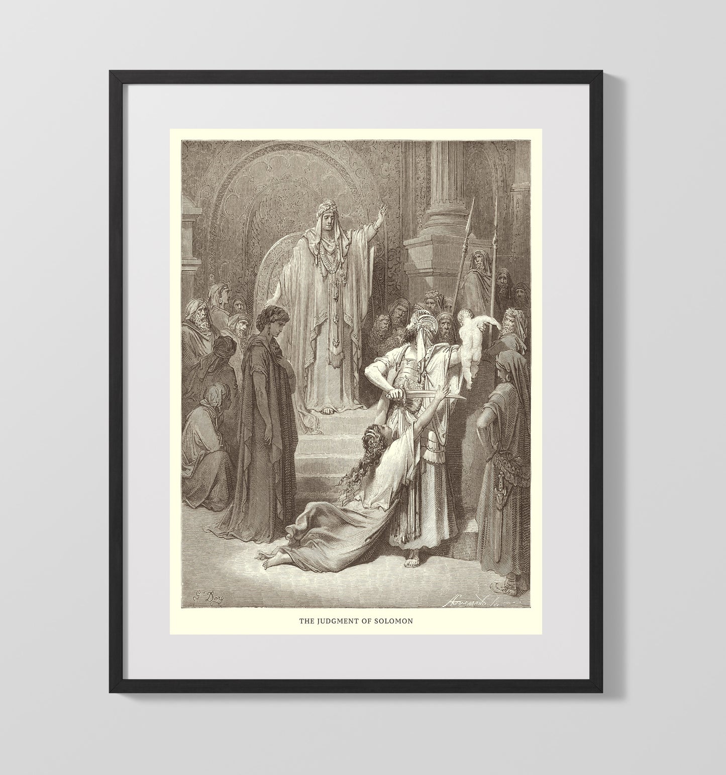 Abishai Saves David's Life 2 Samuel 21:15-17 by Gustave Doré 16x20 Gallery Frame Bible illustration wall art