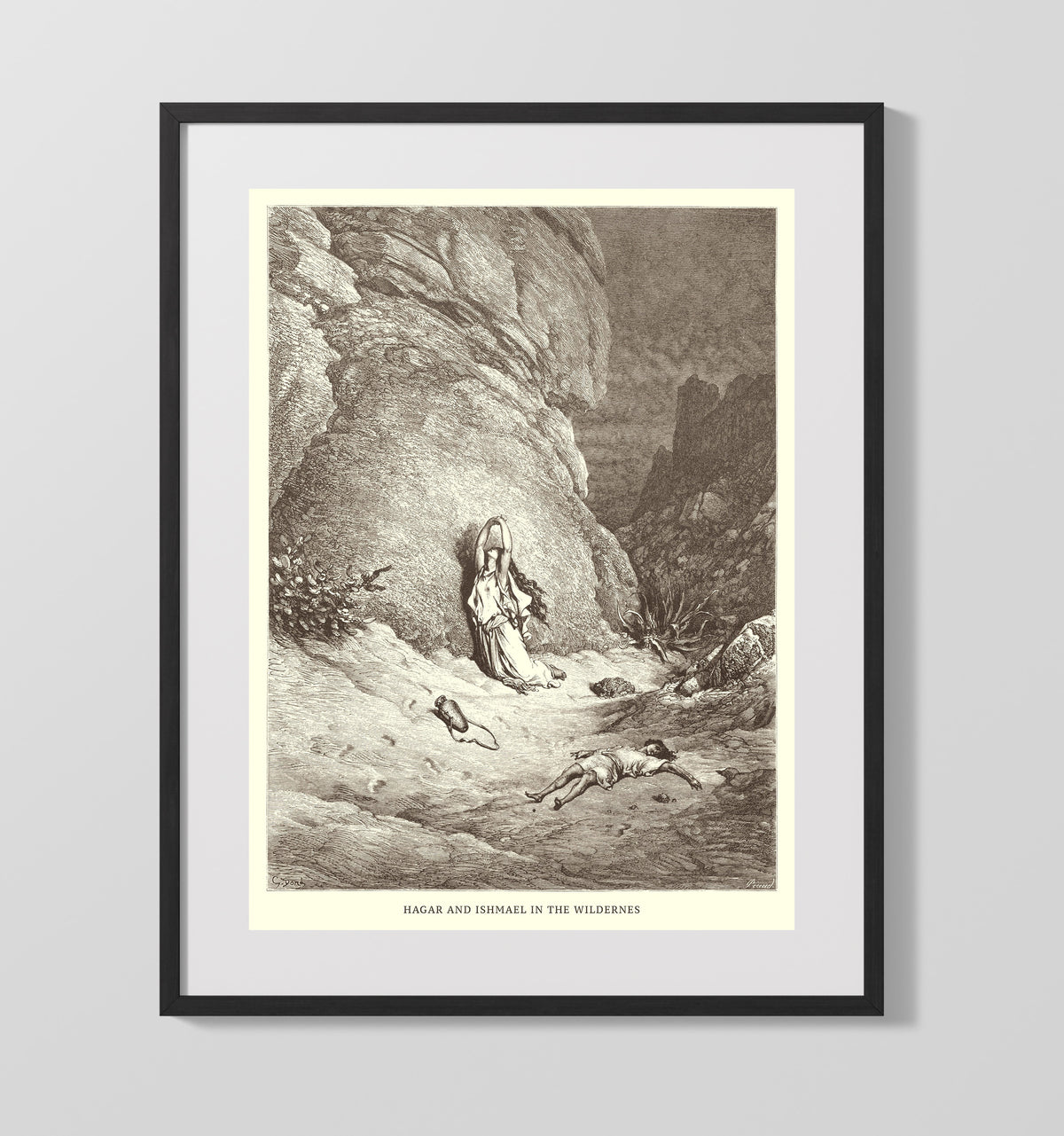 Abraham Sends Hagar and Ishmael Away - Genesis 21:9-21 - Doré - 16x20 Gallery Frame