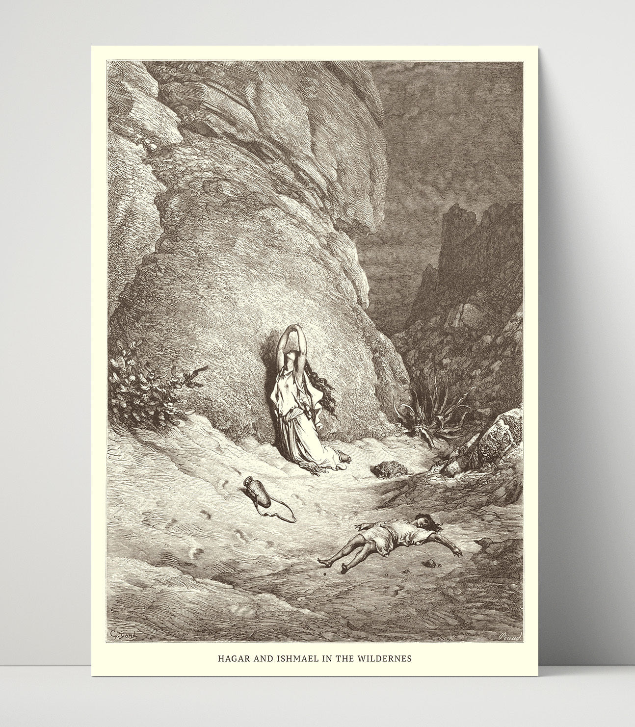 Abraham Sends Hagar and Ishmael Away Genesis 21:9-21 Dore Bible Illustration Wall Art 16x20 Unframed Print wall art print