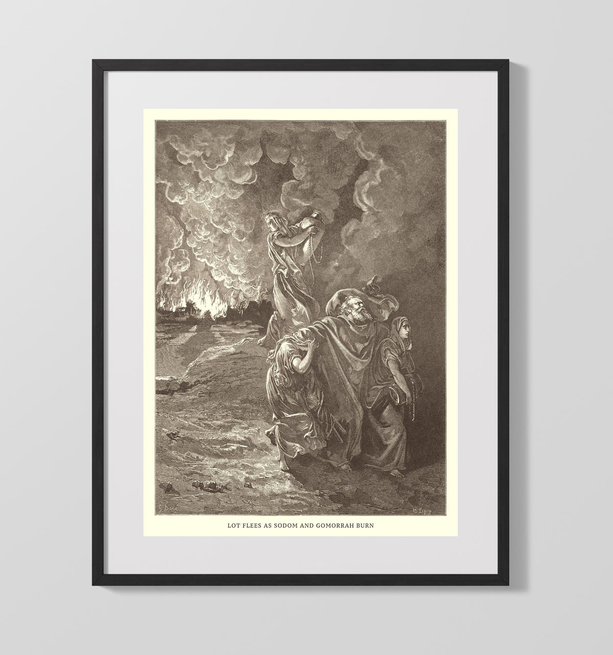 Abraham and the Three Angels Genesis 18:1-15 by Gustave Doré 16x20 Gallery Frame Bible illustration wall art