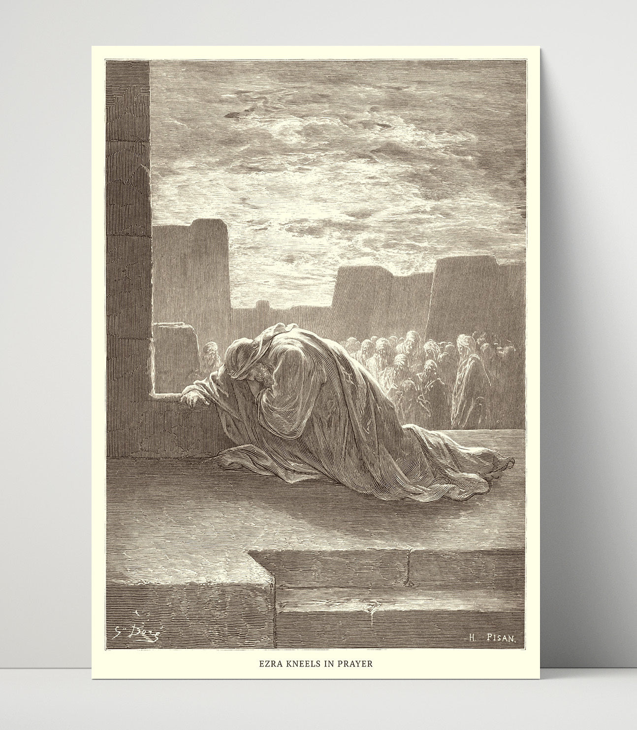 Artaxerxes Grants Freedom to the Jews Ezra 7:11-26 Dore Bible Illustration Wall Art 16x20 Unframed Print wall art print