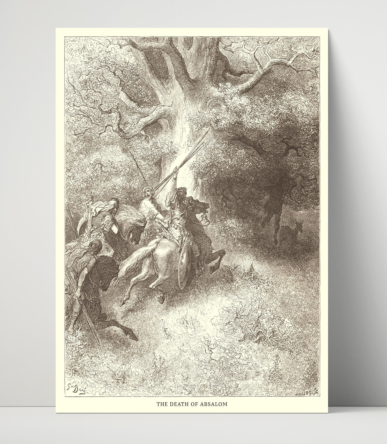Combat Between Soldiers of Ish-Bosheth and David 2 Samuel 2:12-17 Dore Bible Illustration Wall Art 16x20 Unframed Print wall art print