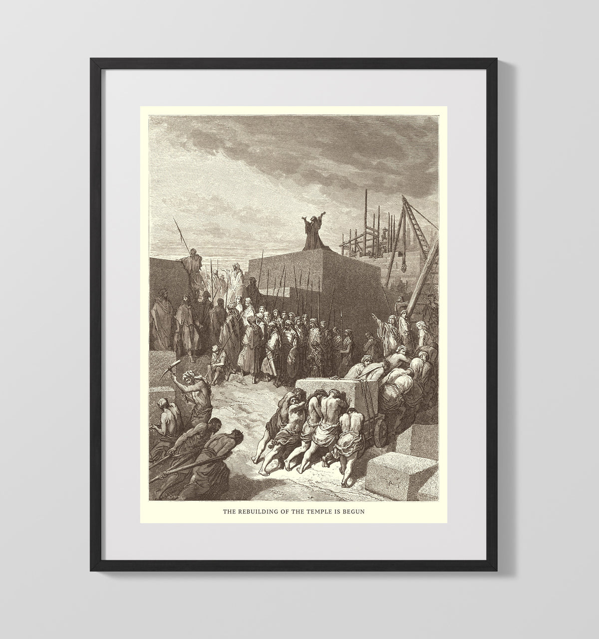 Cyrus Restores the Vessels of the Temple Ezra 1:7-11 by Gustave Doré 16x20 Gallery Frame Bible illustration wall art