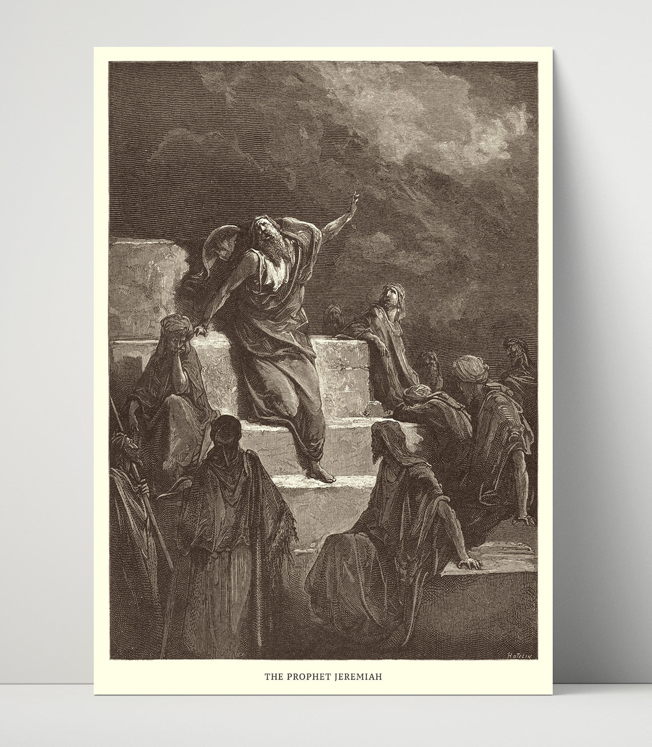 Daniel Interprets the Writing on the Wall Daniel 5:24-28 Dore Bible Illustration Wall Art 16x20 Unframed Print wall art print