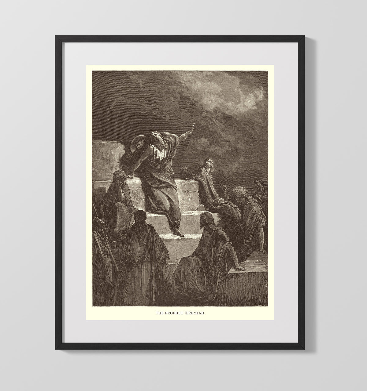 Daniel Interprets the Writing on the Wall Daniel 5:24-28 by Gustave Doré 16x20 Gallery Frame Bible illustration wall art