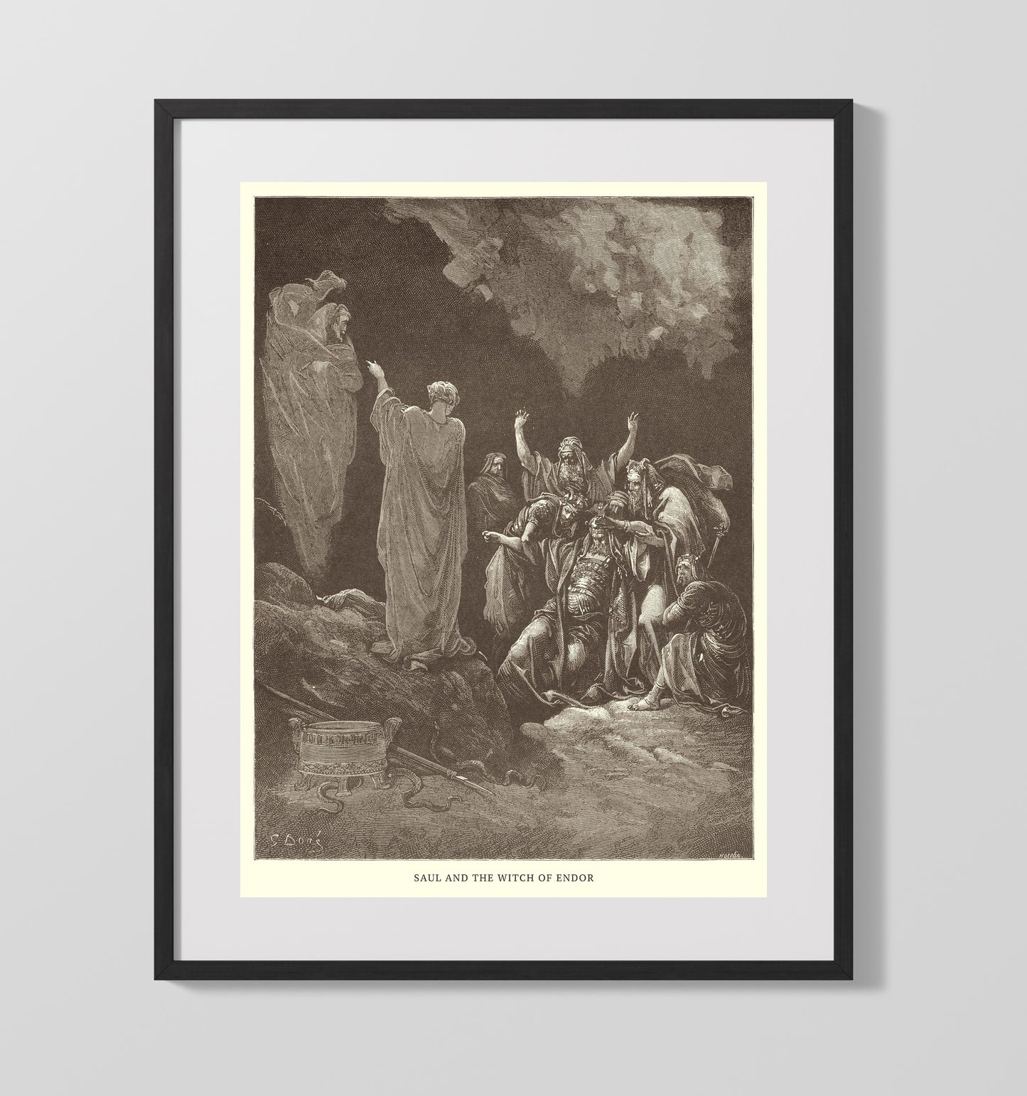 David Shows Saul How He Saved His Life 1 Samuel 24:8-15 by Gustave Doré 16x20 Gallery Frame Bible illustration wall art