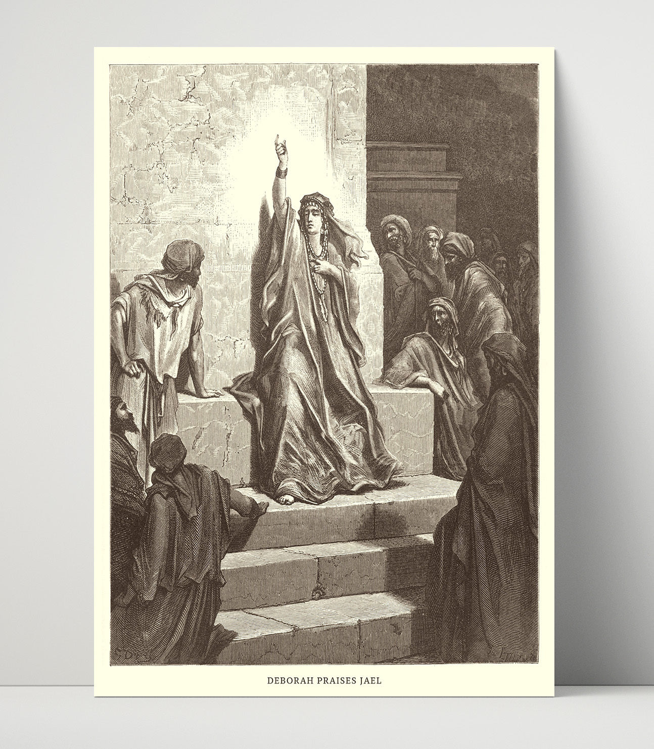 Deborah Praises Jael Judges 5:24-27 Dore Bible Illustration Wall Art 16x20 Unframed Print wall art print