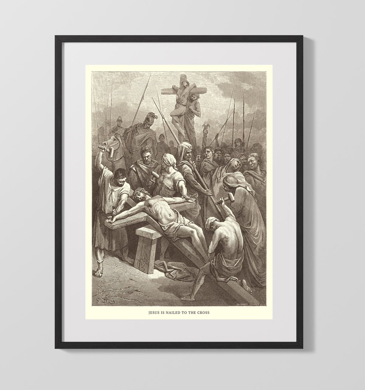 Disciples Mourn Over the Dead Christ John 19:38-42 by Gustave Doré 16x20 Gallery Frame Bible illustration wall art