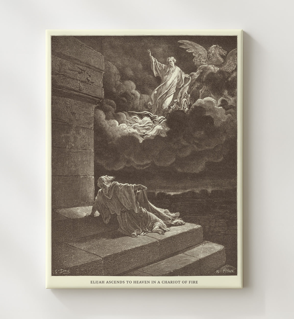 Elijah Destroys the Messengers of Ahaziah - 2 Kings 1:9-15 - Doré - 20x24 Canvas