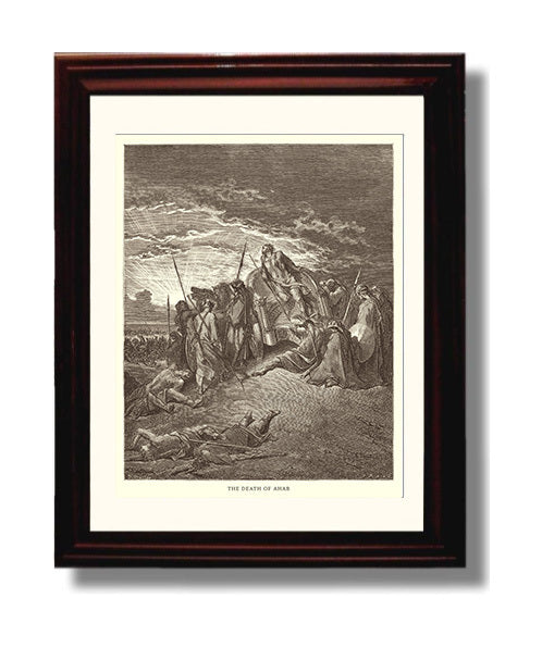 Elijah Is Nourished by an Angel - 1 Kings 19:5-8 - Doré - 8x10 Beveled Frame