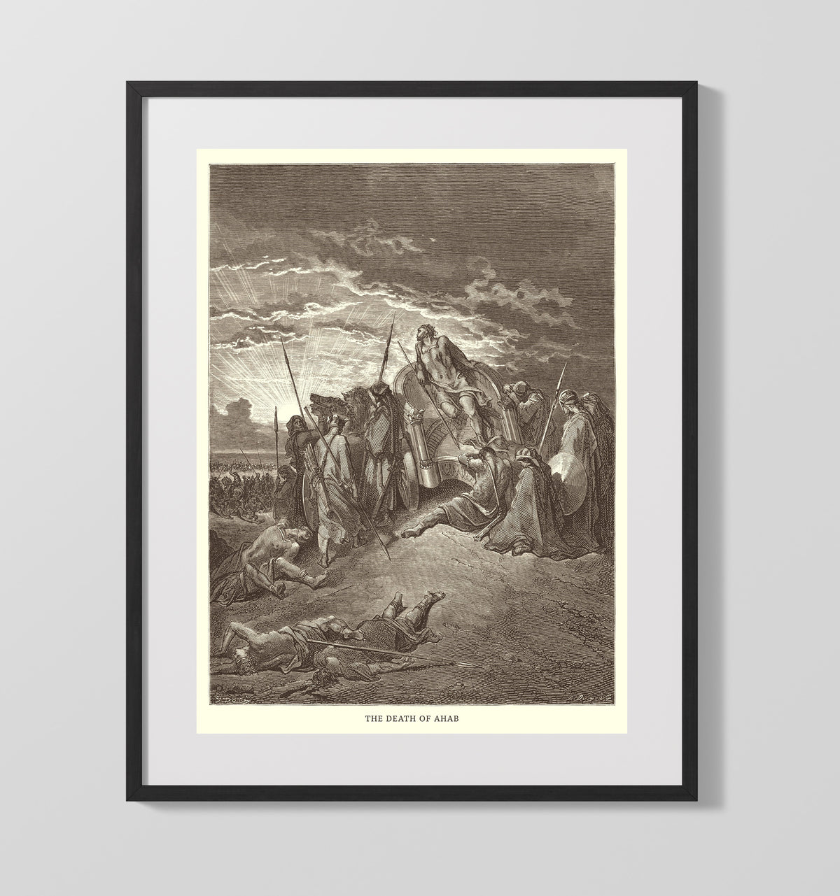 Elijah Is Nourished by an Angel 1 Kings 19:5-8 by Gustave Doré 16x20 Gallery Frame Bible illustration wall art