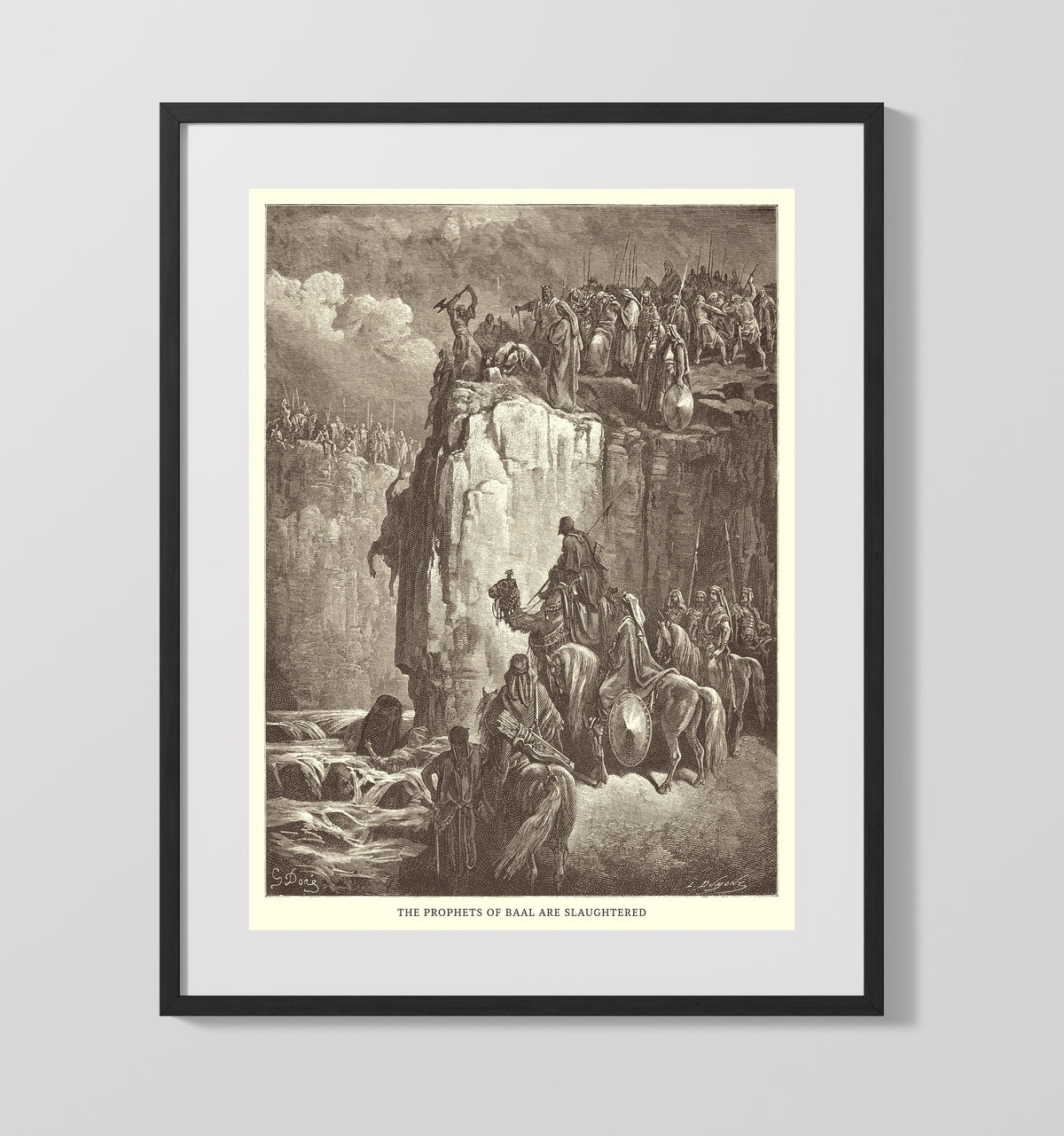 Elijah Raises the Son of the Widow of Zarephath 1 Kings 17:17-24 by Gustave Doré 16x20 Gallery Frame Bible illustration wall art