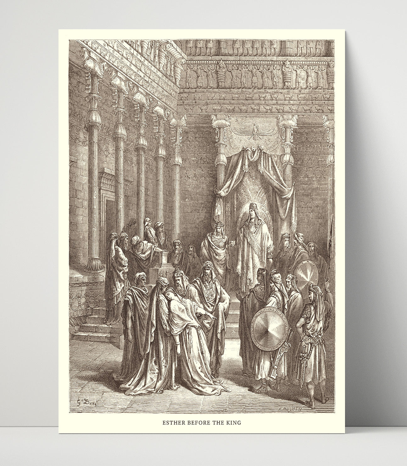 Esther Accuses Haman Esther 7:1-10 Dore Bible Illustration Wall Art 16x20 Unframed Print wall art print