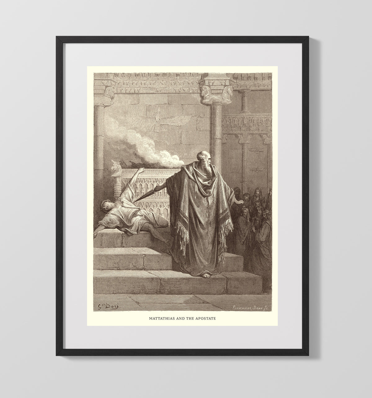 Esther Before the King Esther 5:1-8 by Gustave Doré 16x20 Gallery Frame Bible illustration wall art