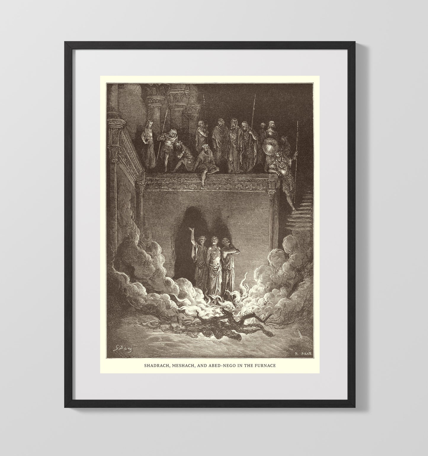 Ezekiel's Vision of the Valley of Dry Bones Ezekiel 37:1-10 by Gustave Doré 16x20 Gallery Frame Bible illustration wall art