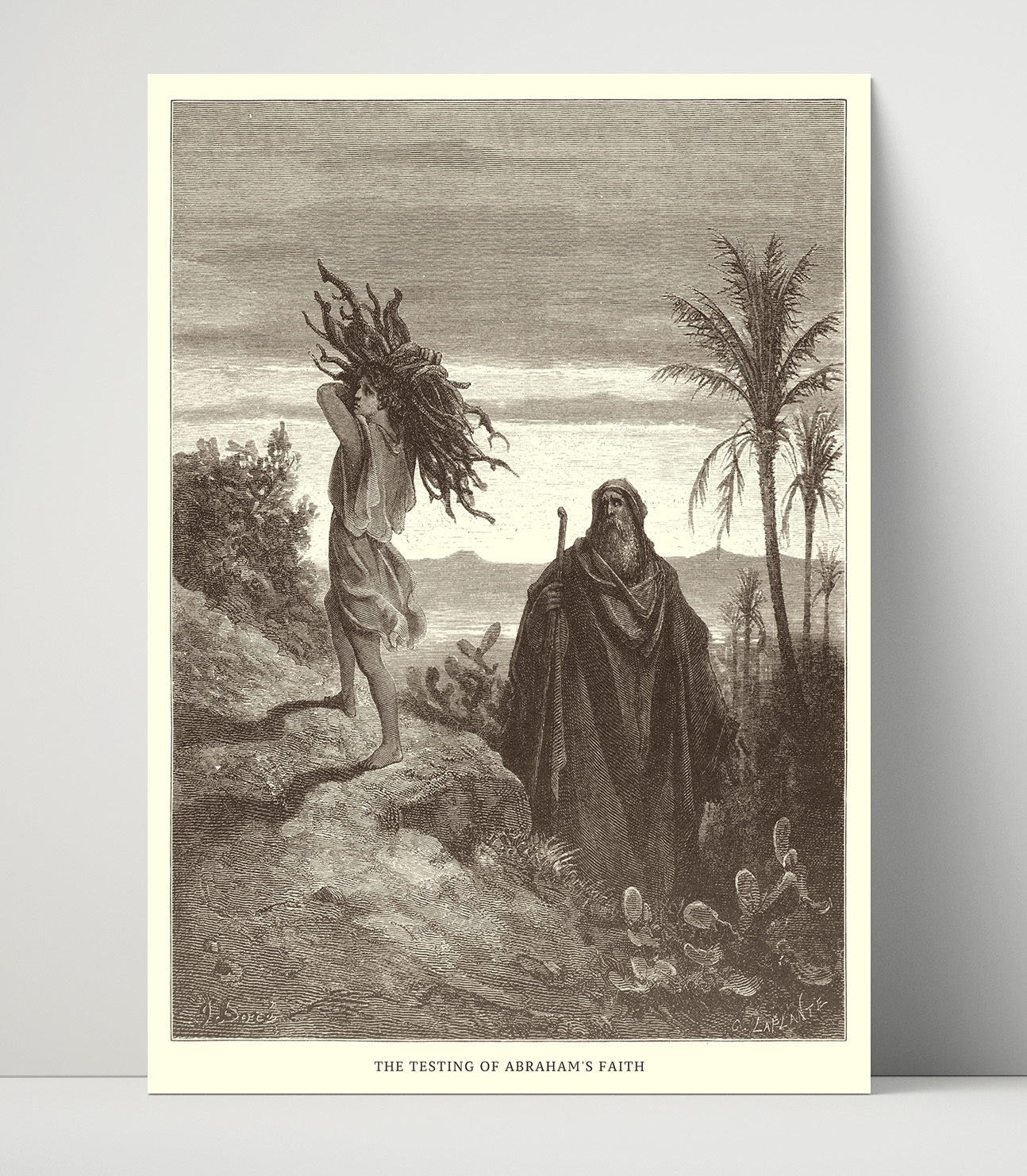 Hagar and Ishmael in the Wilderness Genesis 21:14-21 Dore Bible Illustration Wall Art 16x20 Unframed Print wall art print
