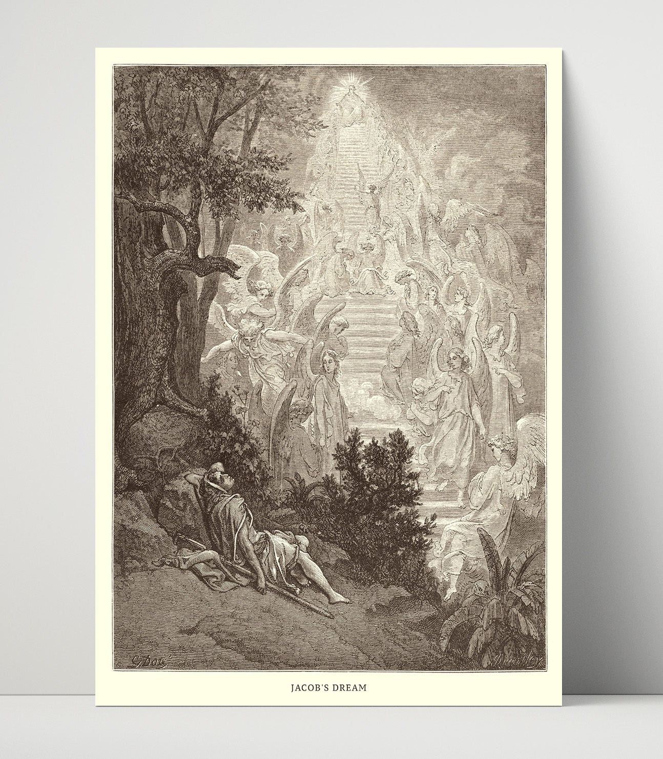 Isaac Blesses Jacob Genesis 27:1-29 Dore Bible Illustration Wall Art 16x20 Unframed Print wall art print