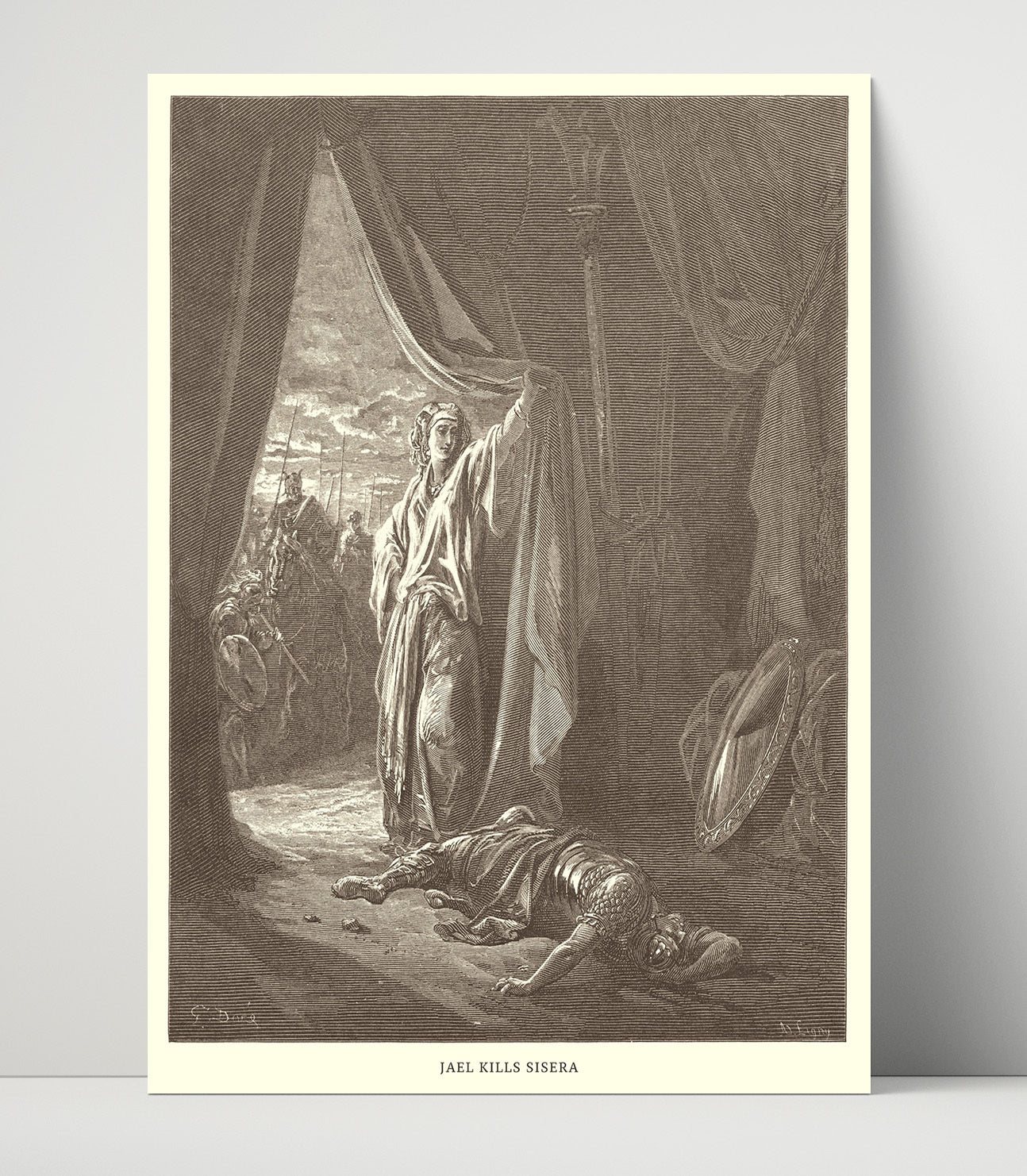 Jael Kills Sisera Judges 4:21 Dore Bible Illustration Wall Art 16x20 Unframed Print wall art print