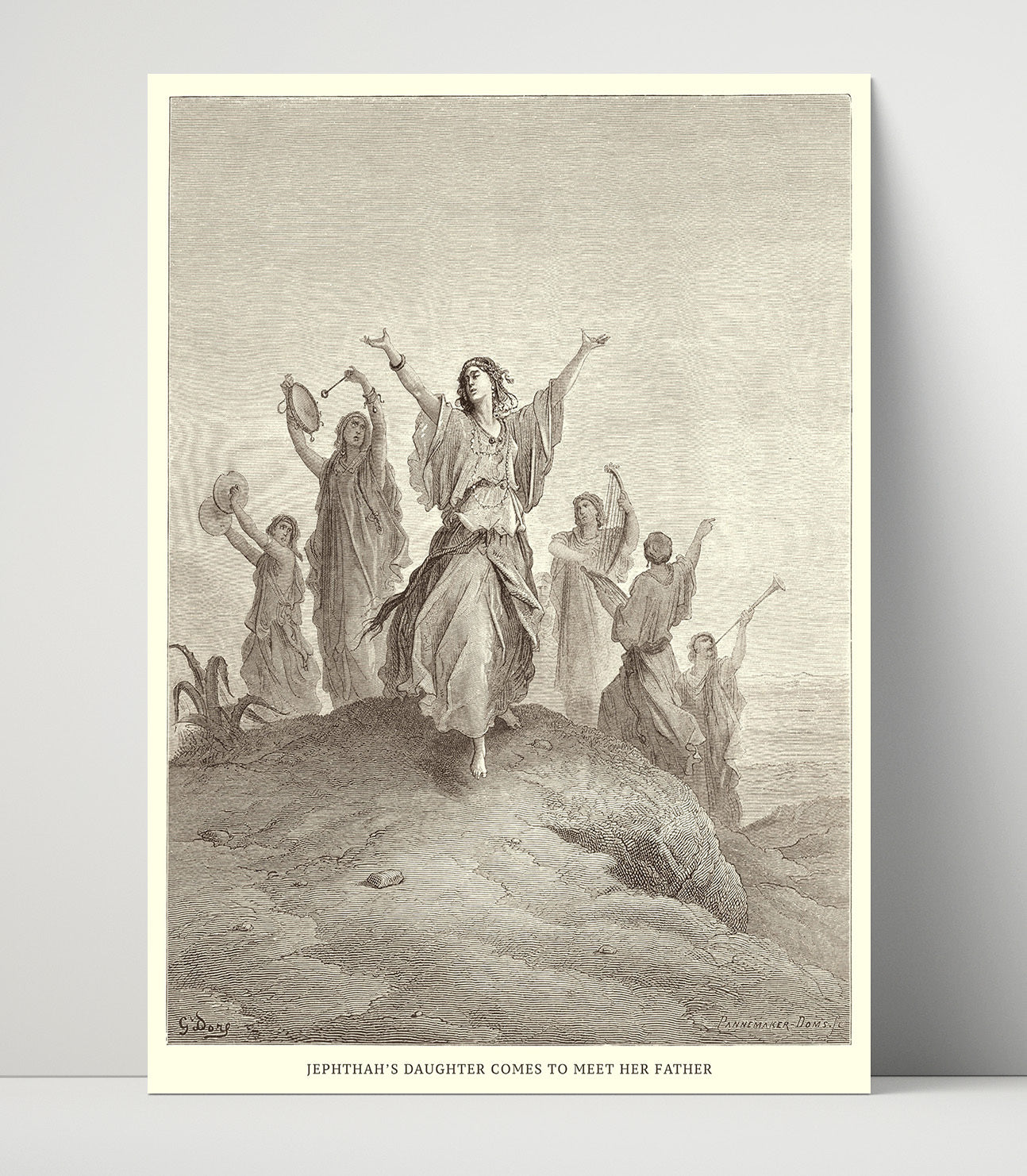 Jephthahs Daughter Comes to Meet Her Father Judges 11:34-40 Dore Bible Illustration Wall Art 16x20 Unframed Print wall art print