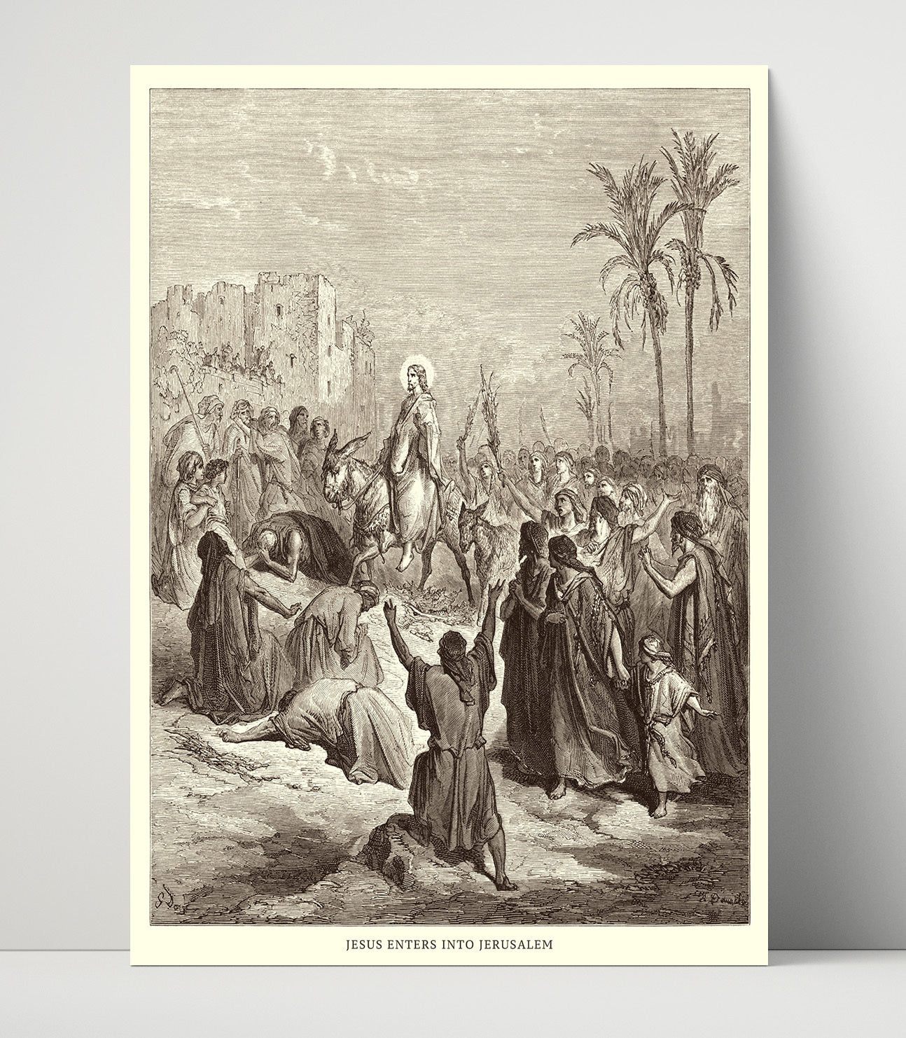Jesus Feeds the Multitudes Matthew 14:13-21 Dore Bible Illustration Wall Art 16x20 Unframed Print wall art print