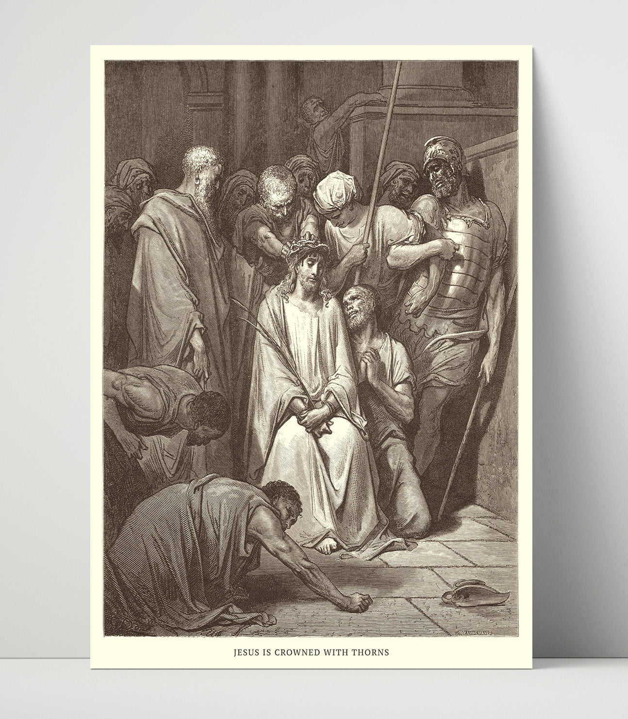 Jesus Is Crowned with Thorns Matthew 27:27-31 Dore Bible Illustration Wall Art 16x20 Unframed Print wall art print