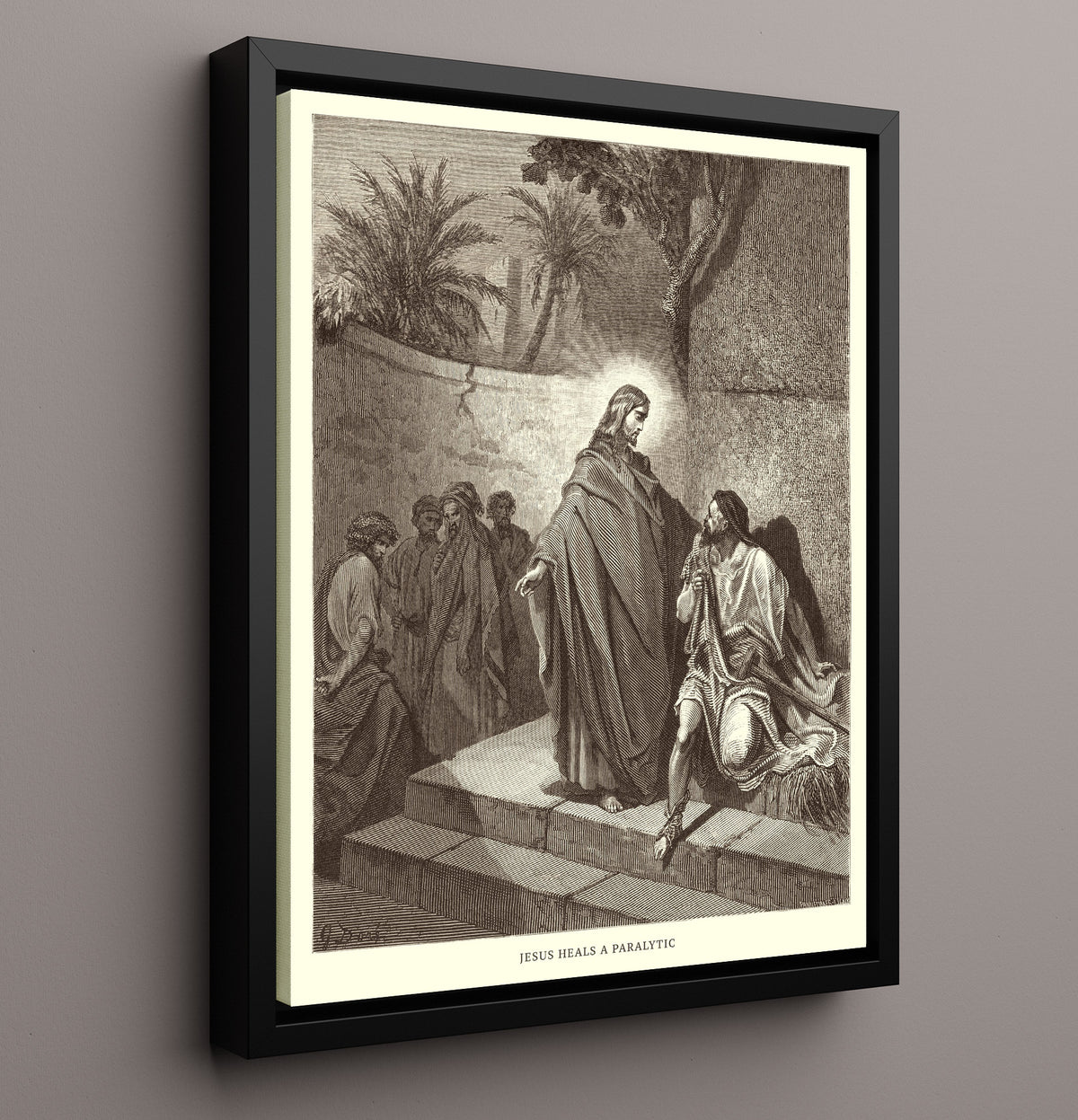 Jesus Prays in the Garden - Matthew 26:36-46 - Doré - 16x20 Framed Canvas